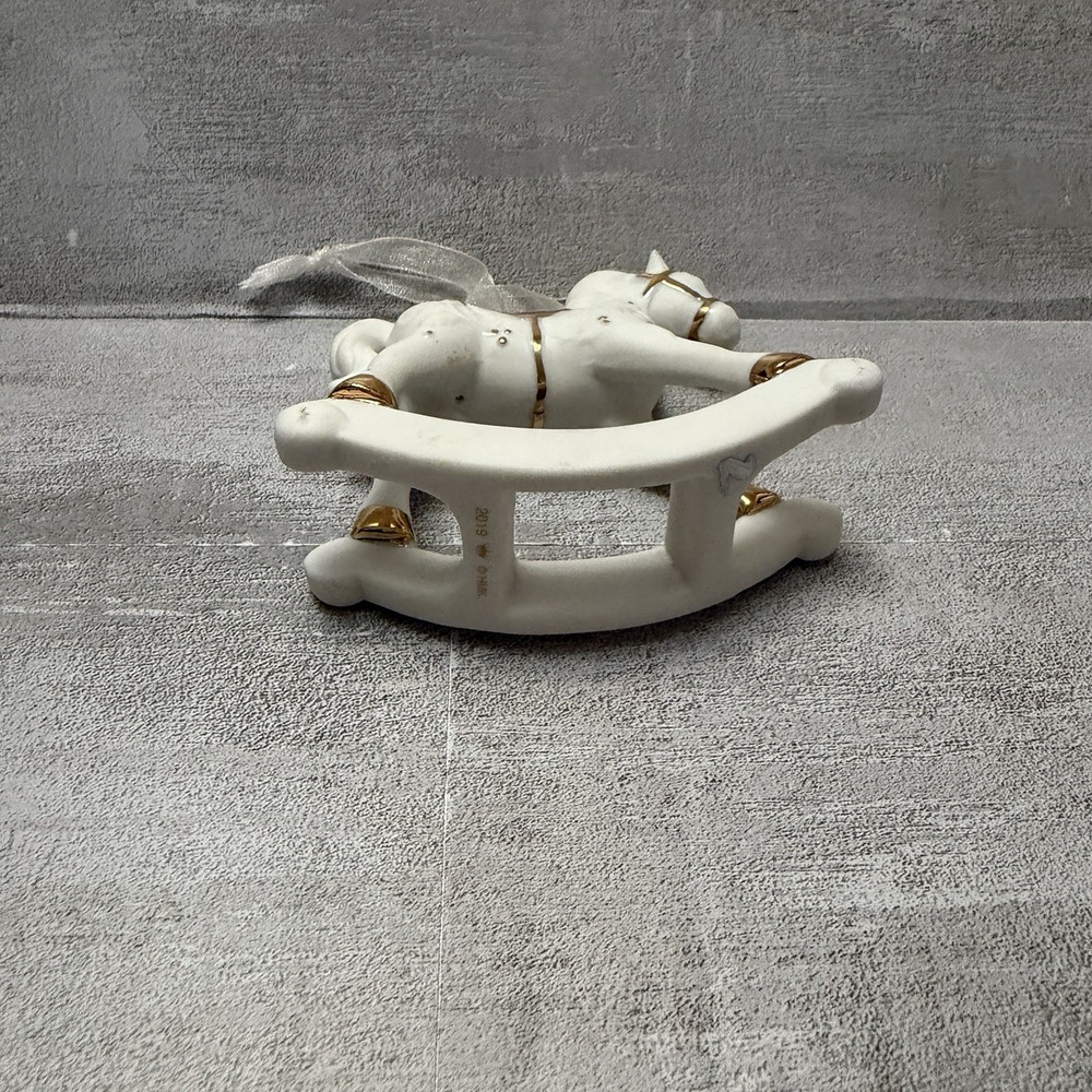 Hallmark Keepsake 2019 Baby's First Christmas Rocking Horse Porcelain Ornament - Picture 3 of 4
